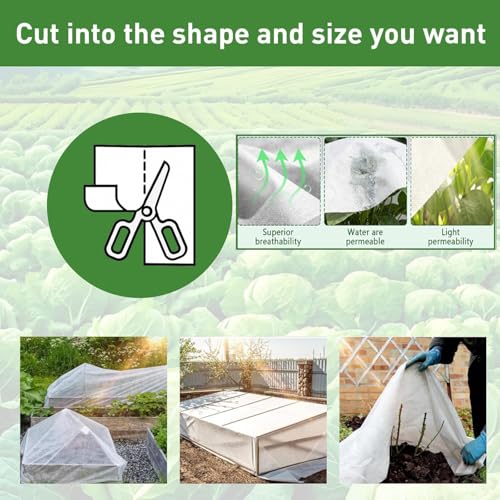 10 x 20Ft Plant Sun Protection Cloth, Garden Plant Shade Cloth, Non-Woven White Light Refraction Sunshade Cloth Cover for Protecting Plants Vegetable Rows from Direct Sunlight - size: 10 x 20Ft