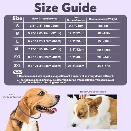 IDOMIK Dog Recovery Collar, Waterproof Soft Dog Cone After Surgery | Comfy Protective Elizabethan Collar Alternative for Dogs Cats, Adjustable Pet Neck Donut Cone Anti-Licking Wounds,Grey,S - color: Grey, size: S