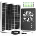 Solar Powered Fan with 15000mAh Battery & Timer for Chicken Coop | Small Solar Exhaust Fan, 25W Quiet, Waterproof, High Airflow for Outdoor, Greenhouse, Sheds,Pet Houses Ventilation Equipment - size: 11 inches