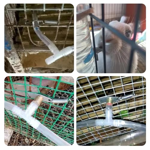 Automatic Rabbit Waterer Drinker 30Sets for Poultry Guinea Pig Ferret Rats Rodent Bunny Watering System(White) - color: White