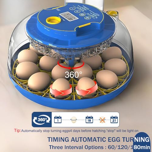 18 Egg Incubator with Automatic Egg Turning and Humidity Control,Water Refill,Egg Candler,Incubators for Hatching Chicken,Ducks,Goose,Quail,Pigeon,Parrot,Turkey for Farm, Home,Science Classroom