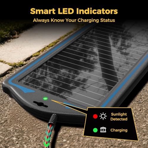 SUNAPEX 12V Solar Battery Charger Trickle Maintainer Kit for Car | Prevents Overcharging with Smart Controller | Waterproof Portable Solar Panel Kit | Fits 12V Batteries for Boats, RVs & More - size: 1.8W