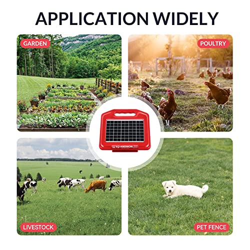 Electric Fence Chicken Netting Kit - Electric Poultry Netting, 48" x 164' Electric Fence Netting with 0.53 Joule Solar Electric Fence for Chickens, Ducks, Turkeys, Easy Installation