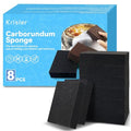 Krisler 8pc Black Carborundum Sponge Nano Emery Sponges Caspian Stone Pot Clean Brush Rust Eraser Grit Scouring Pads Pot Cleaning Pads with Carborundum Washing Kitchen Cleaner Tool(thickness-1inch) - size: Black thickness-1 inch-8