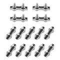 304 Stainless Steel Duplex 2-Post Cable Clamps TTZEZE Double Bolt Wire Rope Clips Clamp Fastener for 1/4 Inch Diameter Wire Rope 14 Pack - style: M6