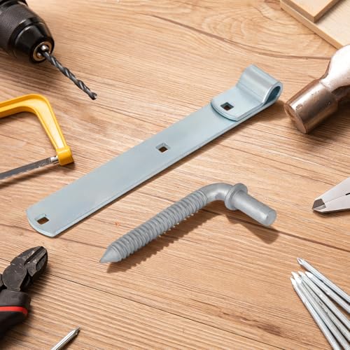 4 Packs 12'' Zinc Strap Hinge for Gates, Heavy Duty Gate Strap Hinge Zinc Plated with L-Screw (M16 × 101mm) for Barns Tool Sheds and Other Swing Doors, Galvanized(4) - style: L-shape-4pcs