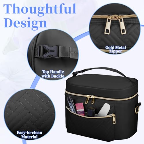 GDNasist Wearable Breast Pump Bag, Pumping Bag with Mat & Shoulder Strap | Portable Pumps Carrying Case Bag Compatible with Willow/Elvie/Medela/Momcozy for Nursing & Working Moms, Black - color: Black
