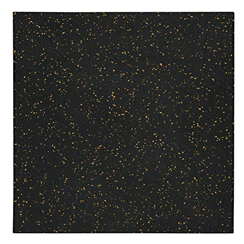Genaflex Pro Heavy Duty Thick Rubber Gym Floor Tiles High Density Shock Absorbent Laminated Deadlift Mats - 1" Thick X 20" W X 20" L - 2.7 Sq. Ft. (Tan/Black, 1 Tile - 2.7 Sq. Ft.) - color: Tan/Black