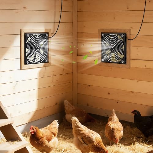 VEVOR Solar Powered Fan, 30W Solar Panel with 2 Fans, Adjustable Solar Panel Angle, 2668 RPM High-Speed, Flexible Installation, Fast Air Exchange for Greenhouse, Grow Tents, Chicken Coops, Shelters - size: 4.7" Fan×2 -30W