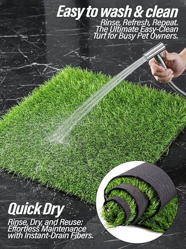 Chicken Nesting Box Pads Artificial Grass Reusable Thick Turf Mats for Chicken Coops, Hens Egg Laying Bedding (Rabbit, Hamster) - 5 Pack Washable 12x12 Inch Tiles