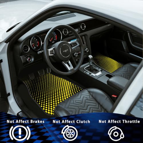 Dot Car Floor Mats Set of 4 Yellow Polka Dot Retro Comic Halftone Automotive Foot Mats Rugs Carpet for Car Non-Slip Auto Car Accessories Universal Fit for Car SUV Truck Van - color: Dot