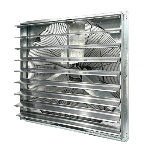 iLIVING 36" Smart Wall Mounted Shutter Exhaust Fan, 6128 CFM, 12-Speed, WiFi App Control Ventilation for Garages, Warehouse, Barn, Greenhouses, Auto Temperature Humidity Control, BLDC Motor, Hardwired - size: 36-inch