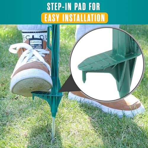 Electric Fence Posts, Garden Poles, Kit for Wire Fencing, Green, 4Ft, 25 Pk | Houseables Step In Fence Post, Electric Fencing, Garden Stakes, Deer, Livestock, Temporary, Fiberglass, Plastic, Ground Rod