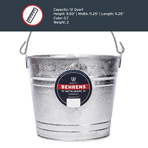 Behrens 1212 12-Quart Steel Pail - size: 12-Quart, style: Hot Dipped