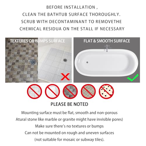 Yimobra Bathtub Mat Non Slip, Super Strong Suction Cups, 27.5"X15.5" Long Shower Mat with Drain Holes, Machine Washable Fast Draining Bath Mats, Bathroom Essentials,Clear Brown - color: Clean Brown, size: 27.5 X 15.5 Inch
