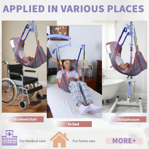 500lbs Mesh Full Body Sling for Lift - Patient Transfer Sling with Wide Pads for Elderly & Disabled,Compatible and Multi-Scene Transfer (Medium) - size: Medium