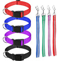 Goat Lead and Goat Collars Set Small Farm Animal Goat Sheep (Multicolor) | 8 Pieces Nylon 11 inch Sheep Lead with Reflective Strip Design and Nylon Goat Collar - color: Multicolor