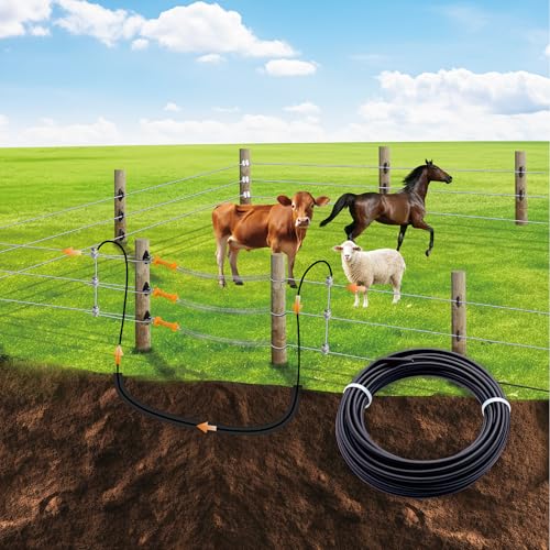 Electric Fence Wire Double Insulated Underground Hard Cable - 16Gauge, 36ft - Galvanized Steel Core - size: 16Gauge, 36Ft
