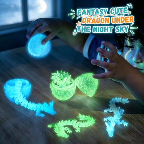 Impossmaker 12pcs 3D Printed Dragon Eggs, Crystal Dragon Toy Gifts | Surprise Dragon Eggs for Party Favors, Fun Goodie Bag Stuffers for Birthdays, Classroom Prizes - style: 12P-S1