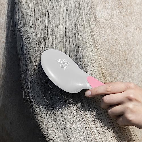 Harrison Howard Horse Mane and Tail Brush - Professional Equestrian Detangler Non-Slip Brush - Pink - color: Pink