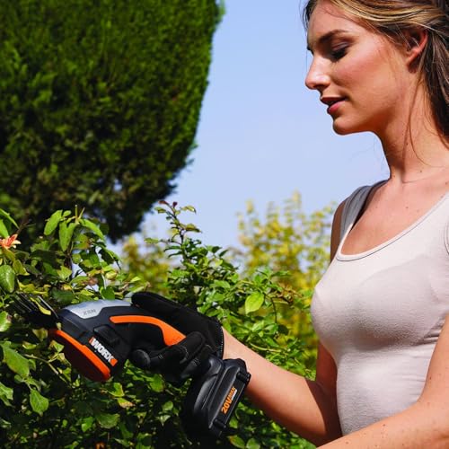 WORX Cordless Grass Shear & Shrub Trimmer, 20V 4" + 8" Bush Trimmer, WG801 | 8"& 4" blades interchangeable blades for grass and shrub trimming;2.0A battery battery & charger included; PowerShare. - style: 8" 20V Shrubber Trimmer w/(1)2.0Ah Battery