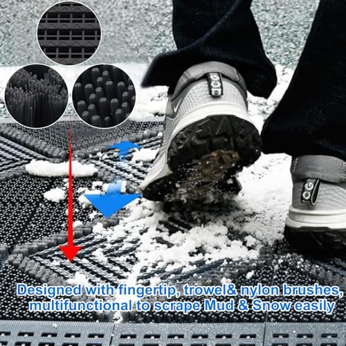 Heavy Duty Boot Scraper Mat 29.5x17.7 Inch | Heavy duty all weather shoe scrubber, scrapes mud, sand and snow, ideal for porch, garden and outdoor entryways