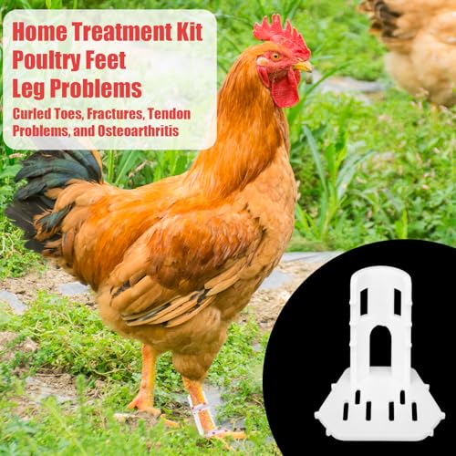 4pcs Poultry Leg Splint Set, Poultry Broken Leg Support Curled Toe Corrector with 2 Bandages 10 Long Cable Ties & 10 Short Cable Ties for Chicken Duck Goose