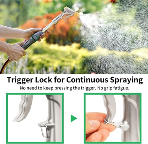 AUTOMAN Garden Hose Nozzle Sprayer, 2 Pack High Pressure Spray Nozzle, 100% Metal Water Hose Nozzle, 4 Patterns Watering Nozzle, Heavy Duty Garden Nozzle for Watering Plants & Lawns, Washing Cars - style: 4 Patterns 2 Pack