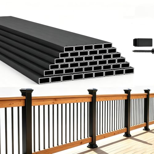 HZIU 60 Pack 36" Deck Balusters，Stainless Steel Deck Railing Kit | Rustproof Side Mount Spindles Railings with End Caps & Screws–Modern Porch Balusters for Patio, Balcony&Outdoor Staircases - size: 36 Inch