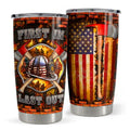 SANDJEST Firefighter Tumbler 20oz Stainless Steel Insulated Travel Mug Cup for Men Firefighters Gifts for Birthday Christmas Fathers Day - color: Firefighter