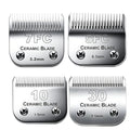 Dog Grooming Blades Compatible with Andis Clipper/Oster A5/Wahl KM Series | Dog Clipper Blade,Ceramic Blade & Stainless Steel Blade Size:#10+30+7FC+5FC,Silver,3 Count - color: 1pc 3-3/4fc: 1/2" (13 Mm)