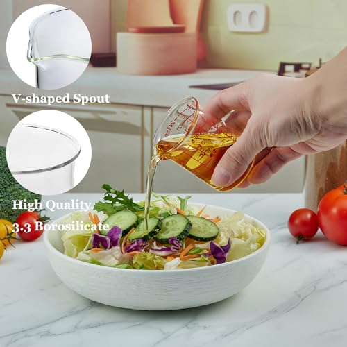 Ackers BORO3.3 4 oz/120 ml Glass Measuring Cup with V-Shaped Spout, 1 Count | 3.3 borosilicate glass with a wide opening and five printed measurement units for small-batch cooking, baking and drink prep - size: 120 ML (4 Oz)-SINGLE