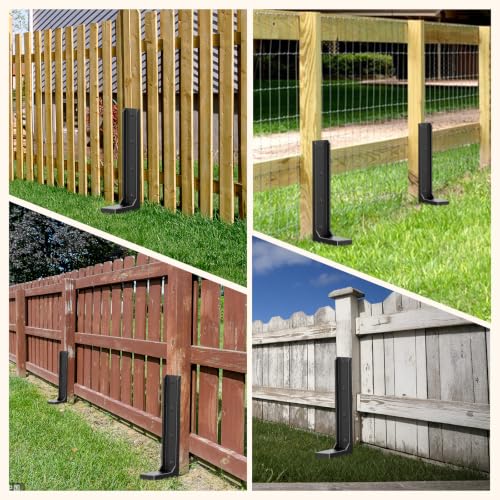 4-Pack Fence Post Saver Kit, 3MM Galvanized Steel Ground Anchors, No-Dig Repair Spike for 4x4 & 6x6 Wood Posts, Heavy-Duty H-Shape Stake with Double-Layer Rust Shield