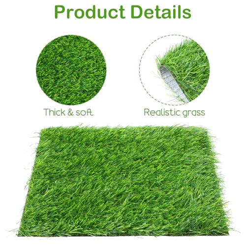 12Pack Chicken Nesting Pads, 12'x12' Nesting Box Pads Artificial Grass Washable Chicken Coop Bedding Laying Rug Fake Turf Mats Grass Carpet Garden Lawn for Hen & Small Pets (12PCS)