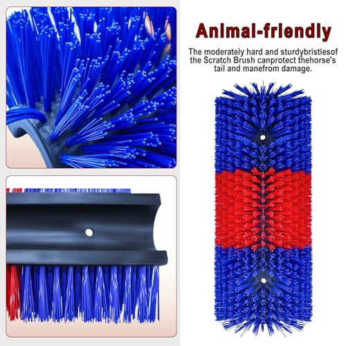 2PCS Livestock Scratching Brush,Goat Scratcher Brush Post with Cleaning Tool, Grooming and Massage Brushes for Donkeys Horse Sheep Cow scratchers, Animals Back Scratching Itch - color: Blue