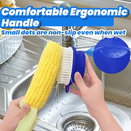 2-Pack Vegetable Brush | Non-Slip Grip Veggie Scrubber for Cleaning Food, Fruits, Potatoes