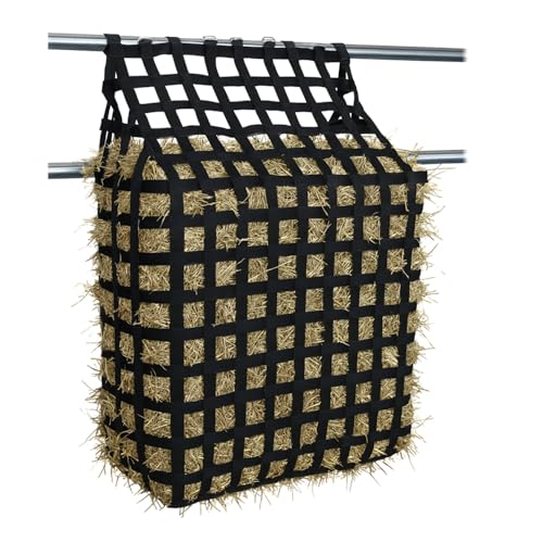 Tahoe Web Gate Slow Feed Hay Feeder – Attaches to Gate or Pipe Fence with 10 Quick Grip Straps, 2" Openings, Holds 5–6 Flakes, Super Tough Bottom®, Easy-Fill Design, 1-Year Warranty