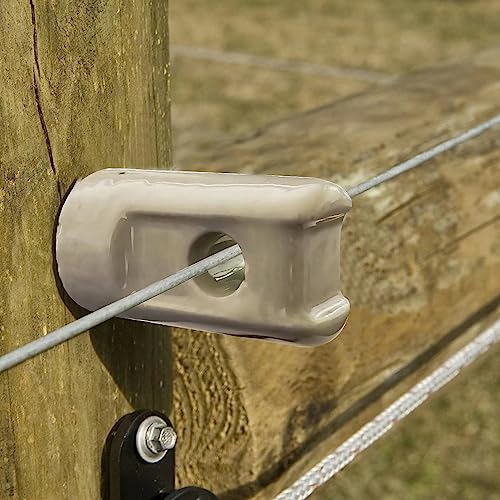 Electric Fence Insulator Porcelain Lag Screw Insulator - 25 Pack (25 Grey Porcelain Lag Screw Insulators) - style: 25 Grey White Porcelain Lag Screw Insulators