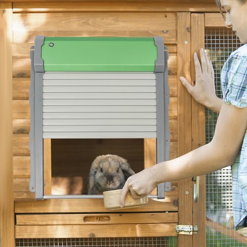 CNCEST Automatic Chicken Coop Door Solar Powered,Smart Anti-Pinch Aluminum Automatic Chicken Door with Timer and Light Sensor,Range 40M Remote Control Solar Chicken Coop Door,Waterproof
