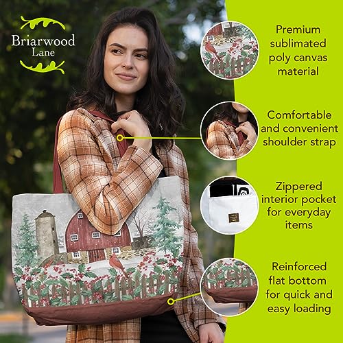 Briarwood Lane Tote Bags 14" x 15" x 7" 2022 Collection - color: Barn Snow