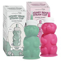 Legendairy Milk Honey Bear Straw Cup Silicone for Babies (Green/Raspberry), 8 oz. Dishwasher Safe Baby Straw Cup, Food Grade Silicone, Honeybear Sippy Cup for Ages 4+ Months (Pack of 2) - color: Green/Raspberry