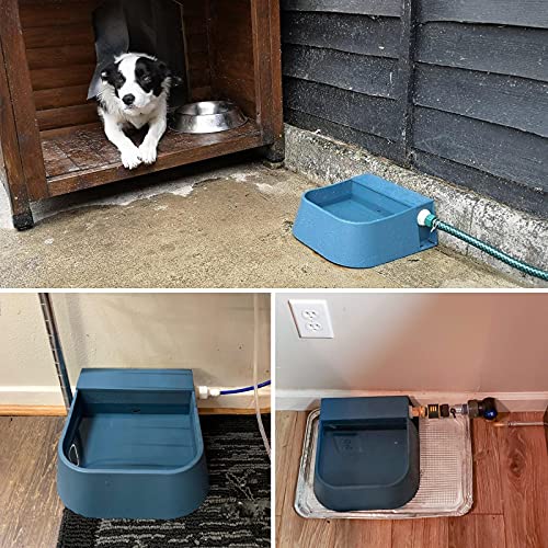 LESYPET Automatic Water Dispenser for Dogs, 68 oz Outdoor Dog Drinking Water Bowl for Chicken Livestock, Auto Filling Waterer for Pets & Livestock - size: 68 oz - Bowl