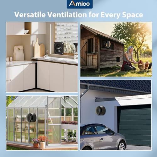 Amico 8" Kitchen Exhaust Fan, Remote 9-Speed, 29W EC Motor, 686 CFM | High Airflow Wall Mount Extractor Fan, Garage, Attic, Greenhouse, 8-Hr Timer, Low Noise 50dB, 3-Year Protection - size: 8 inch