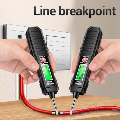 ANENG Non Contact Voltage Tester Pen,AC Voltage,LCD Light Bulb Tester Tools | Electrical Tester with LCD Display,Flashlight,Pocket-Sized Pen Detector, Buzzer Alarm,Wire Breakpoint Finder Black
