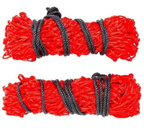Majestic Ally 2 pcs Ultra Slow Feed 1.5"x1.5" Holes 40” Hay Net for Horses and livestocks (Red) - color: Red