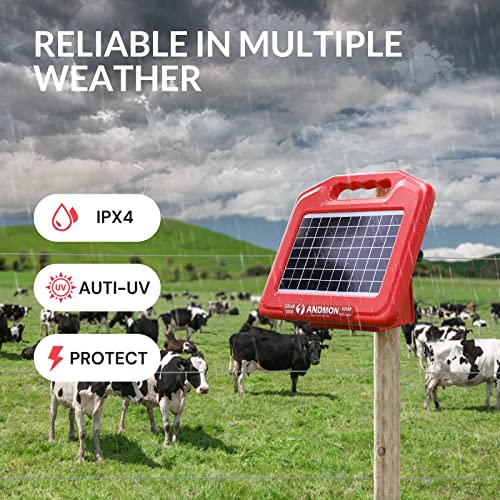Electric Fence Chicken Netting Kit - Electric Poultry Netting, 48" x 164' Electric Fence Netting with 0.53 Joule Solar Electric Fence for Chickens, Ducks, Turkeys, Easy Installation