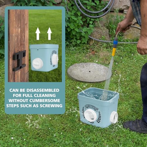 ‎Tgeyd Chicken Feeder, 10 LB Chicken Coop Accessories, Chicken Feeders No Waste for Chicks and Hens, Waterproof Automatic Chicken Feeder, Hanging Chicken Feeder with 3 Ports (Patent Product)
