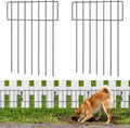 10 Pack Animal Barrier Fence No Dig,Metal Garden Fence Panels for Dog,Black | 17 In(H) X 10 Ft(L), Fence Gap Blocker, Hard and Rustproof, Easy to Install - size: 10 Pack
