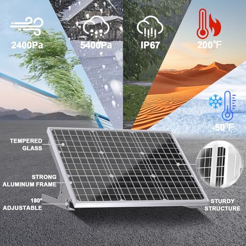 50W/12V Solar Panel Kit, Solar Battery Trickle Charger Maintainer + Waterproof Controller + Adjustable Mount Bracket for Automotive Motorcycle Boat Marine RV Camping Roof - size: 50W