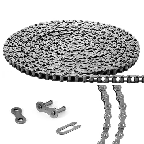 Tandefio #41 30 ft Roller Chain for Gate Openers Carbon Steel Operator Chain with 2 Connecting Links for Extension Replacement Electric Automatic Sliding Gate Opener Garage Hanger Door Karts Bike - size: 30 ft, style: #41